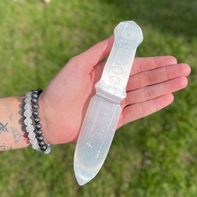 Selenitový Obřadní Nůž - Chakra
