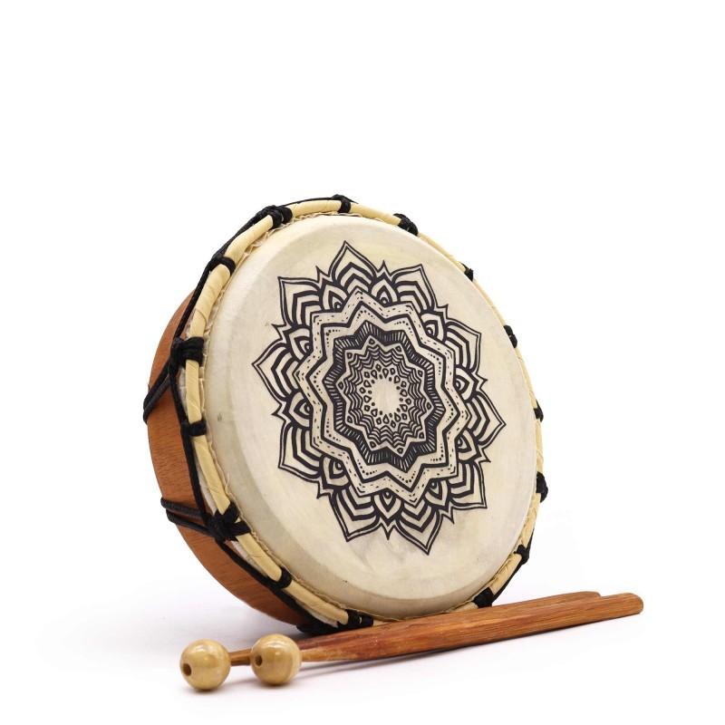 Mandala Šamanistický Bubon s paličkami - 20cm
